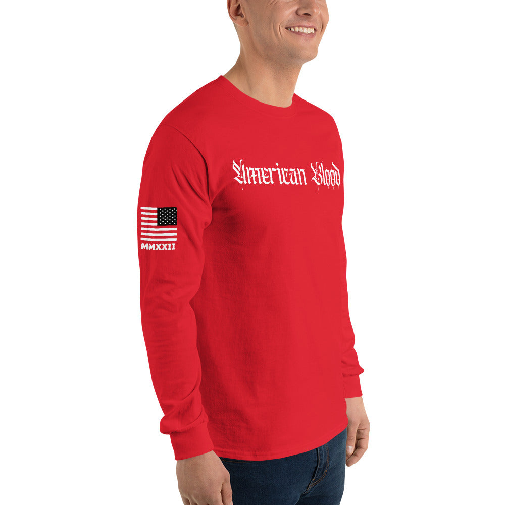 American Blood/True Born Sons of Liberty - Skull Moto - Men’s Long Sleeve Shirt